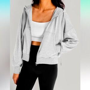 Cropped Zip-Up Hoodie
